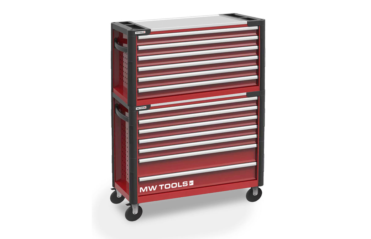 Robuster Werkstattwagen komplett mit EV XXL-Box, 990 Werkzeugen, MW Tools