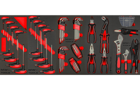 Robuster Werkstattwagen komplett mit EV XXL-Box, 990 Werkzeugen, MW Tools