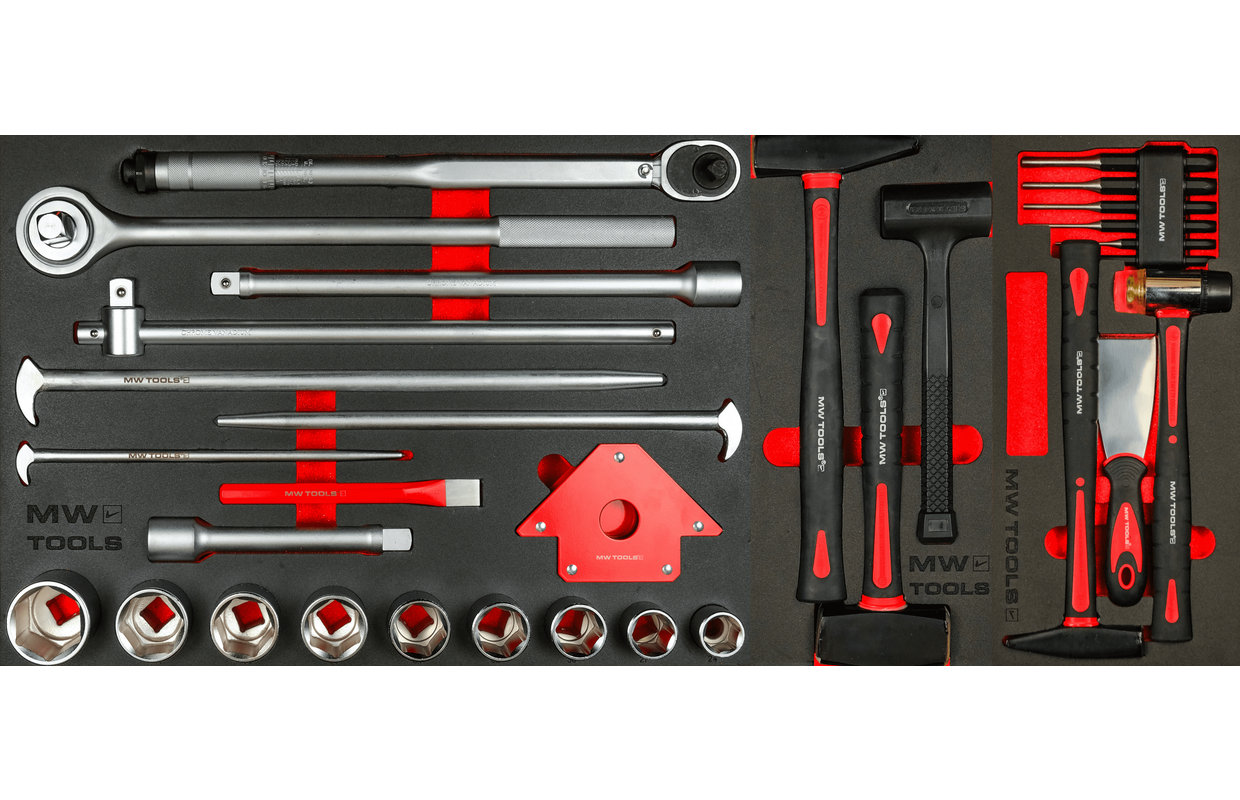 Robuster Werkstattwagen komplett mit EV XXL-Box, 990 Werkzeugen, MW Tools