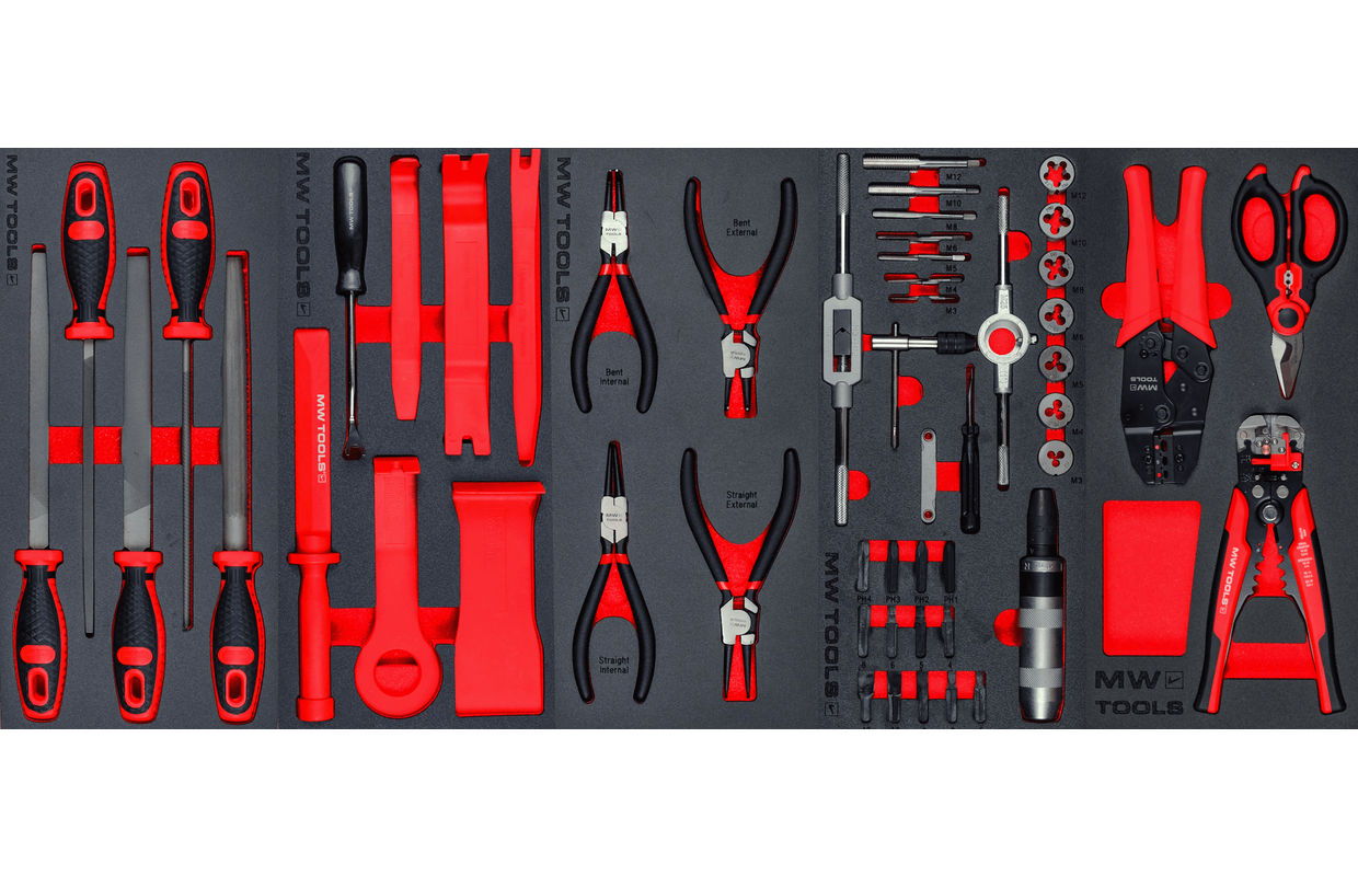 Robuster Werkstattwagen komplett mit EV XXL-Box, 990 Werkzeugen, MW Tools